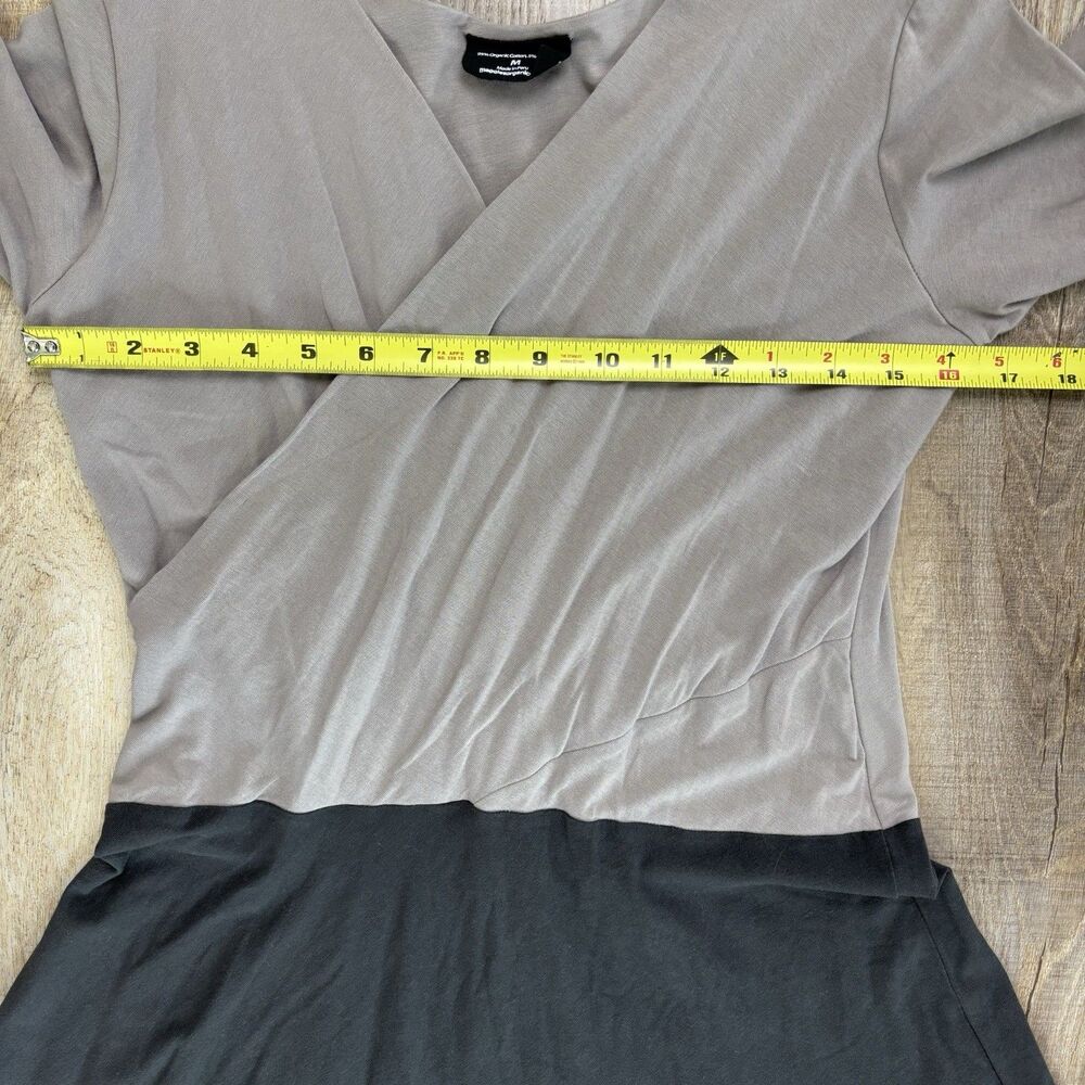 Maggie’s Organics Black Gray Dress Sz M V-Neck Organic Cotton Workwear Capsule - Picture 7 of 10